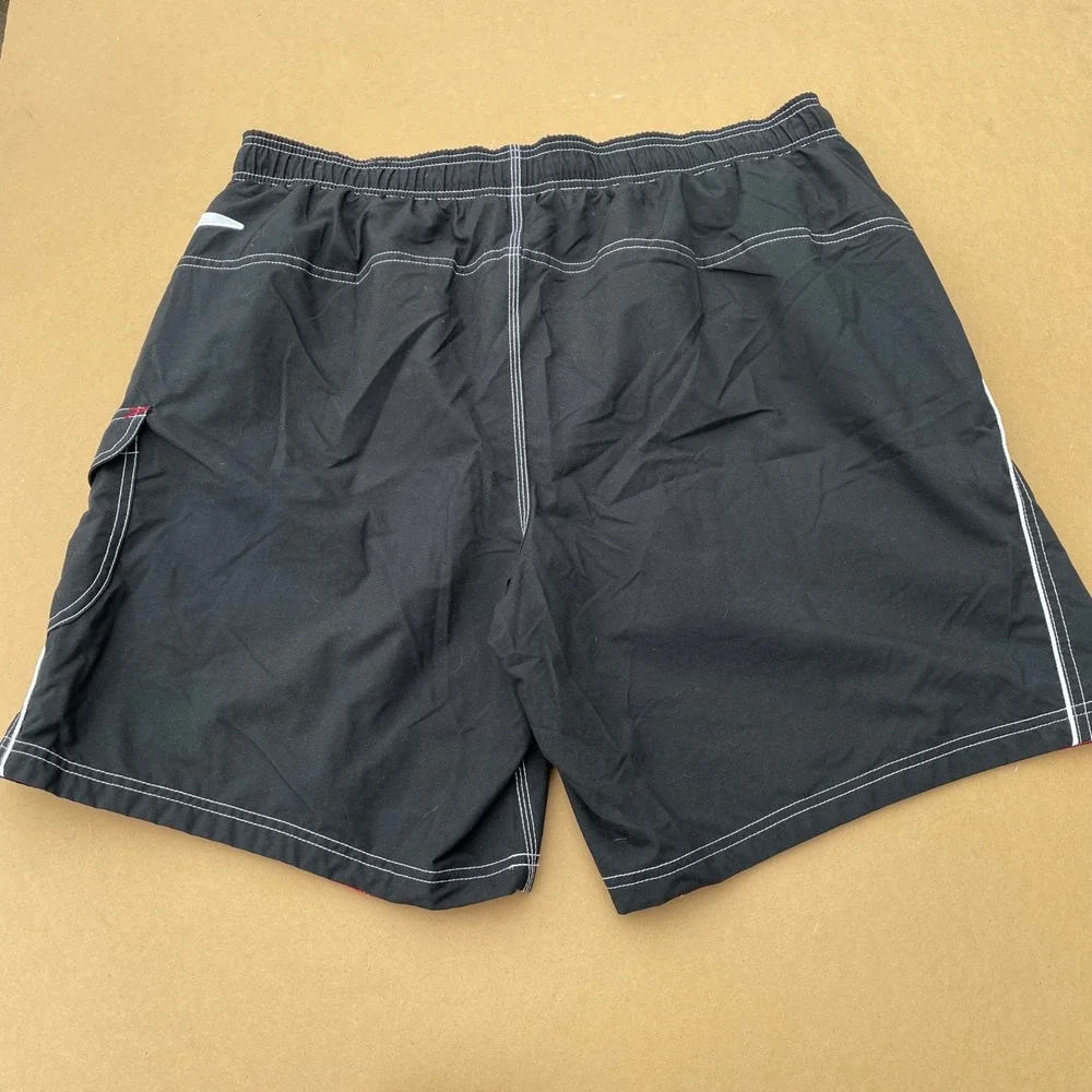Speedo Swim Trunks Mens XL Black Beach Pool Built-in Mesh Liner Drawstrings